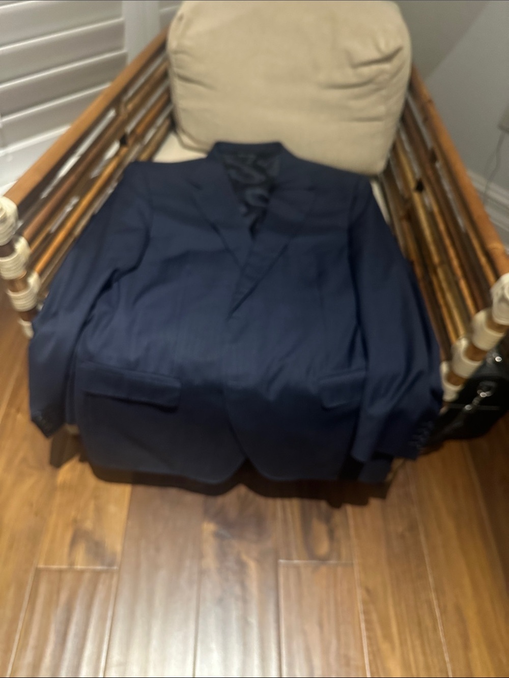 Canali Navy Blue Two-Button Suit Jacket and pants set.